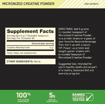 Creatina Micronizada Optimum Nutrition